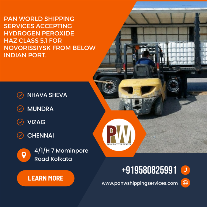 Pan World Shipping have started to accept Hydrogen Peroxide.